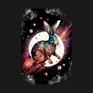 Year of the rabbit chinese zodiac sign space design with planets T-Shirt