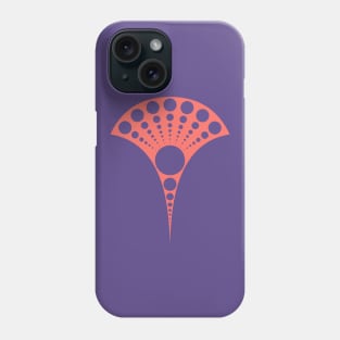 living coral and ultra violet art deco inspired fan pattern Phone Case