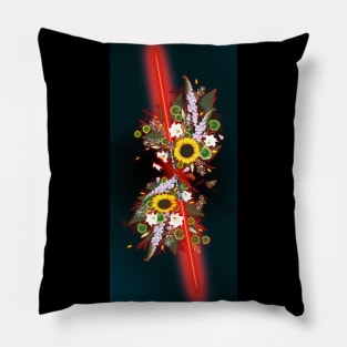 Floral laser sword Double Red Pillow