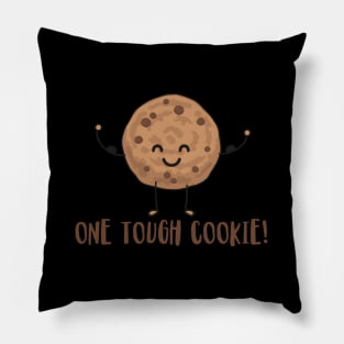 One Tough Cookie Chocolate Chip Cookie With Muscles Pillow