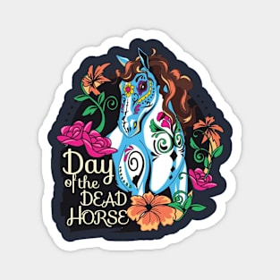 Horse Sugar Skull Illustration Magnet