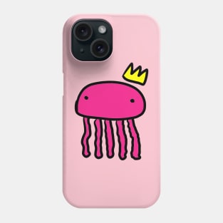 Simplistic Jellyfish Crown Doodle Phone Case