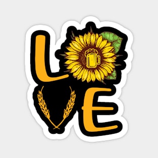 Love Beer Sunflower Magnet