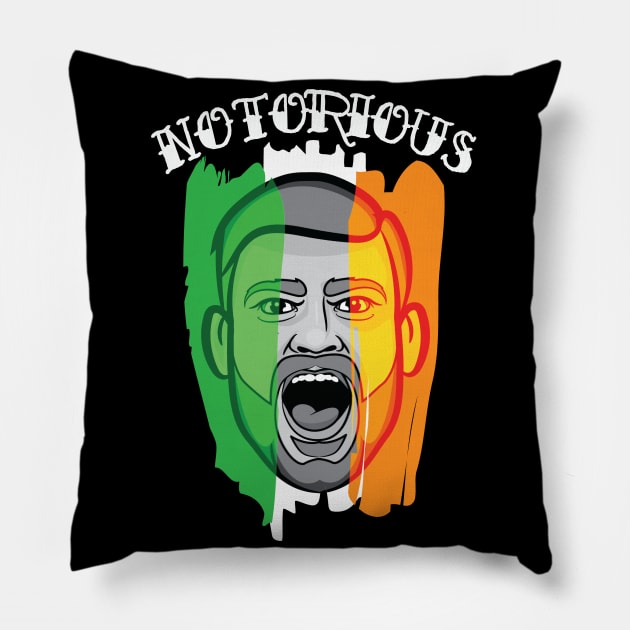 Conor McGregor MMA Champ Irish Pride Pillow by portraiteam