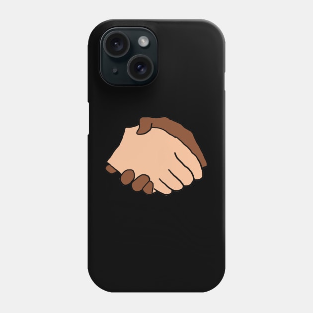 Black and White Handshake Anti-Racist Phone Case by Mark Ewbie