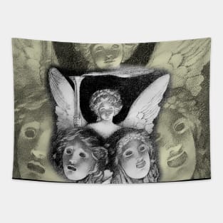 Cupid masks - Drama and Comedy Tapestry