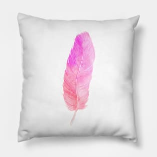 Watercolor pink feather Pillow