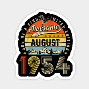 Awesome Since August 1954 Vintage 69th Birthday Magnet