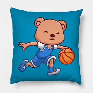 Basketball Bear Cute Cartoon Pillow