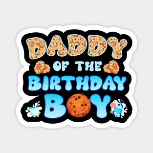 Daddy Of The Birthday Boys Milk and Cookies B-day Gift For Boys Kids Toddlers Magnet