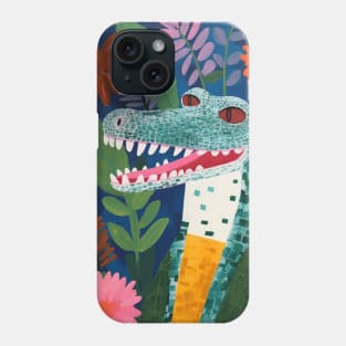 Crocodile and flowers Phone Case