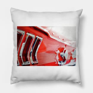 Vintage american muscle car in watercolor Pillow