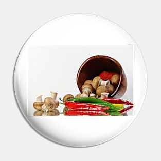 Peppers and Mushrooms Pin