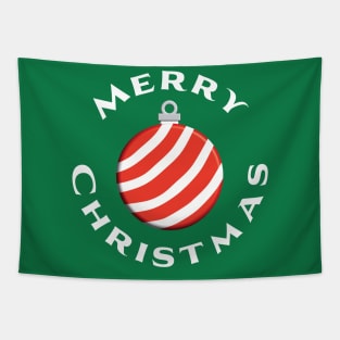 Merry Christmas Red and White Ornament Tapestry