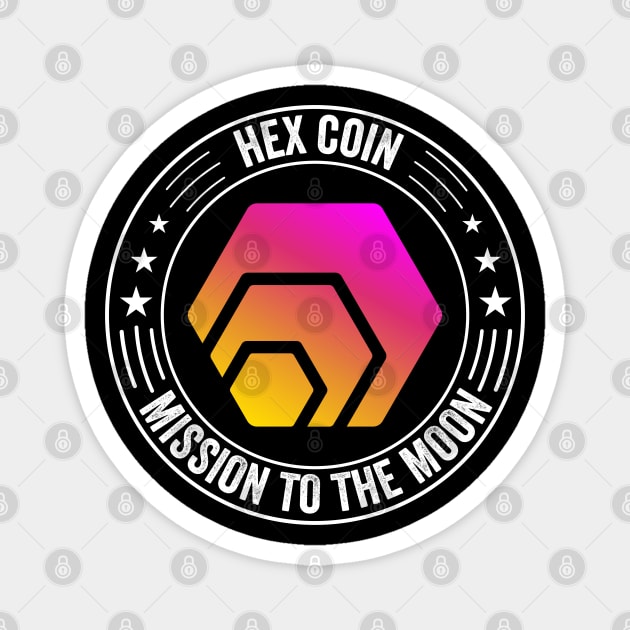 Vintage HEX Coin To The Moon Crypto Token Cryptocurrency Wallet Birthday Gift For Men Women Kids Magnet by Thingking About