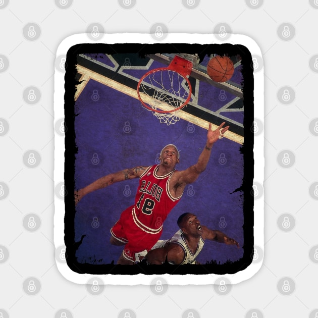 Dennis Rodman - Chicago Bulls vs Sacramento Kings Magnet by MJ23STORE