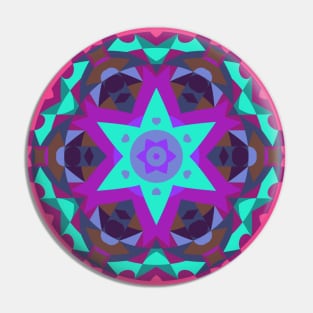 Retro Mandala Flower Blue Purple and Pink Pin