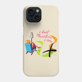 'I Knit Therefore I Am' - Retro Knitting Lover Design Phone Case