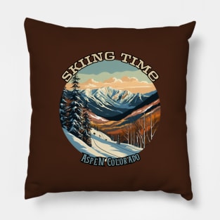 Skiing Time, Aspen, Colorado, USA, winter Pillow