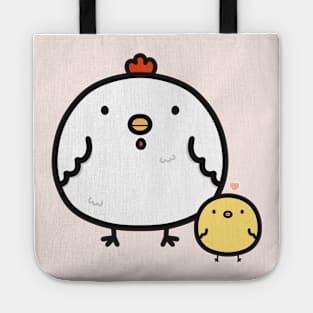 Cute chick and chicken Tote