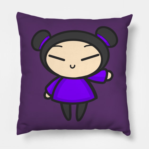 Purple Pucca Pillow by aishiiart