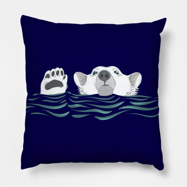 Shy Polar Bear Pillow by VBleshka