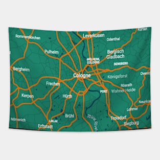 Cologne green map Tapestry