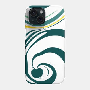 Spiral Green Yellow Abstract art Phone Case