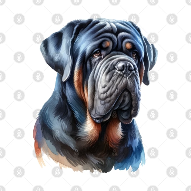 Neapolitan Mastiff Watercolor - Beautiful Dog by Edd Paint Something