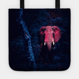 Pink Elephant in a dark forest Tote