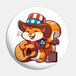 A Whimsical Tribute to American Culture in Cartoon Style T-Shirt Pin