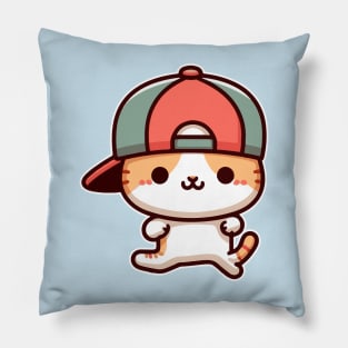 hip hop cat Pillow