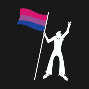 LGBTQ Bigfoot Rock On Progressive Pride Bisexual Flag T-Shirt