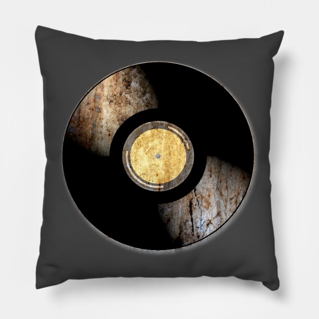 Vinyl Record rusty texture Pillow by ddtk