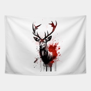 Reindeer Ink Painting Tapestry