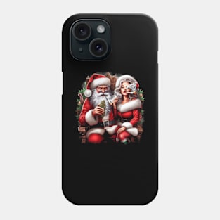 Naughty Mr. and Mrs. Claus T-Shirt - Spreading Mischief for the Holidays Phone Case