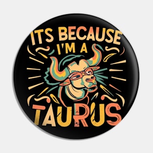 Taurus Retro Horizon: Astrological Poster Fun Pin