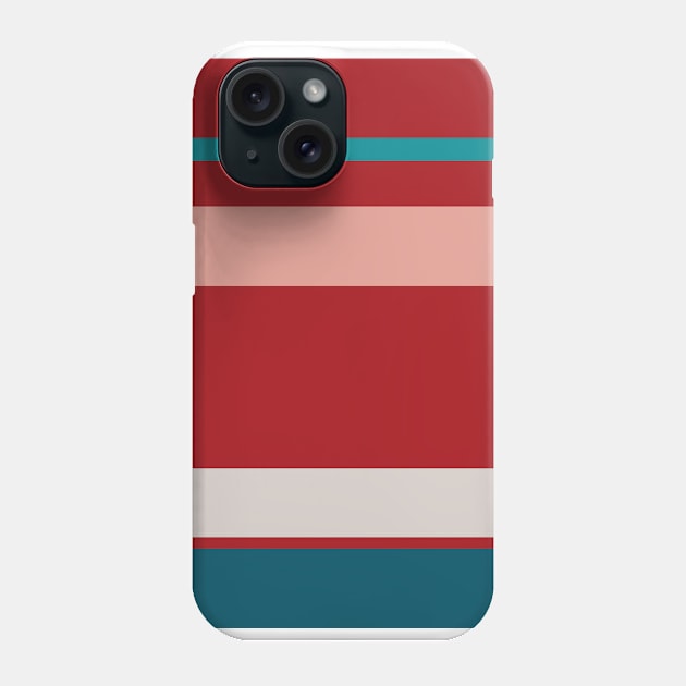 An incomparable collection of Blood (Animal), Pastel Pink, Silver, Dark Cyan and Philippine Indigo stripes. Phone Case by Sociable Stripes