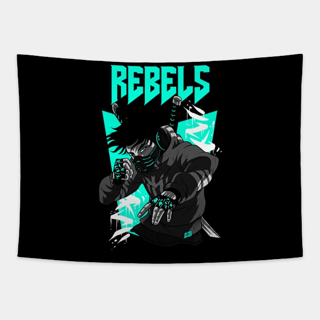 Ninja Warrior Rebels Tapestry by SweetMay