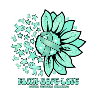 Genetic Disorders Awareness - Faith love hope sunflower ribbon T-Shirt