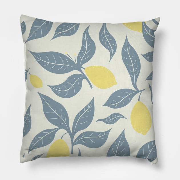 Summer Lemon Pattern Pillow by novaya