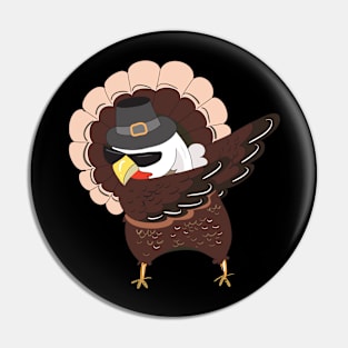 Dabbing Turkey Dab Dance Funny Thanksgiving Day Pin