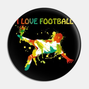 I Love Football Pin