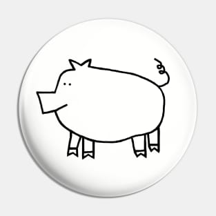 Pig Minimal Line Drawing Pin