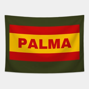 Palma City in Spanish Flag Colors Tapestry