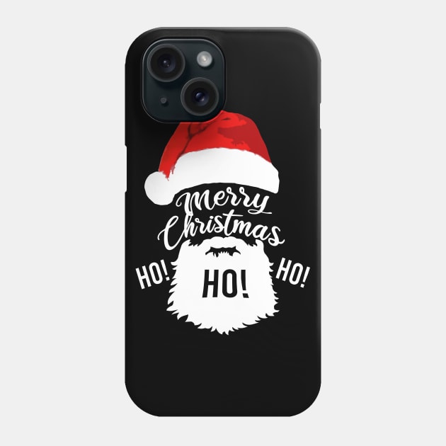 Merry Christmas Ho Ho Ho Santa Claus Beard Phone Case by dnlribeiro88