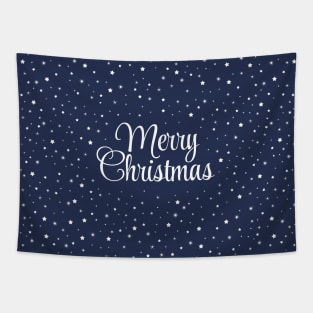 Merry Christmas star pattern. Minimalistic Christmas pattern. Silent night pattern. Christmas starry snowflakes in minimalist style. Tapestry