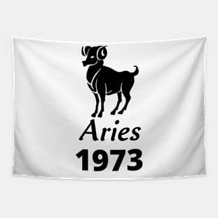 Black Aries Zodiac 1973 Tapestry