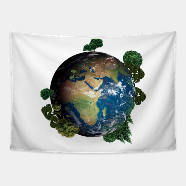 I Love Our Earth Tapestry by Renzo's Cauldron