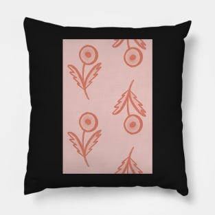 Minimalist dandelion in watermelon pink Pillow